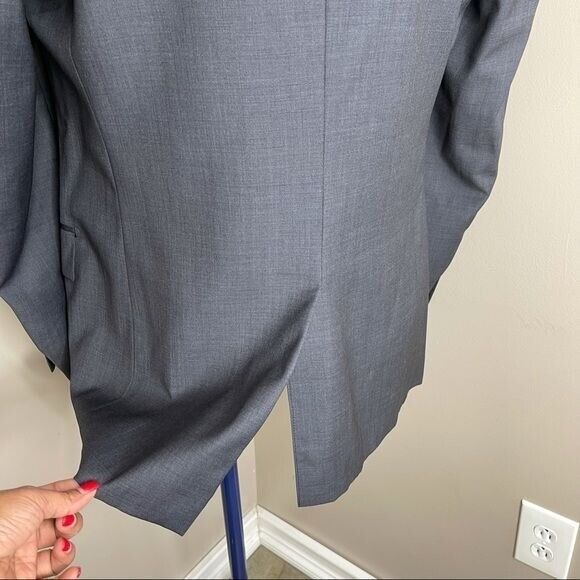 DKNY Men’s Gray 100% Virgen Wool Suit Jacket Blazer Sise M Single Breasted - Picture 4 of 12